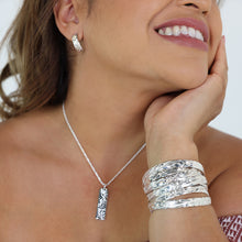 Load image into Gallery viewer, 92.5 Sterling Silver Isla 7mm Plumeria & Scroll Cut Out Curved Earring
