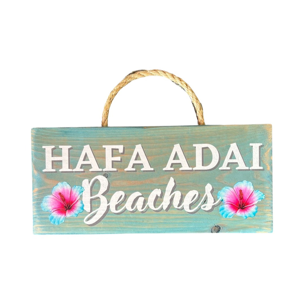 Handmade Wood Sign - Hafa Adai Beaches