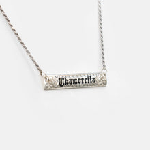 Load image into Gallery viewer, 92.5 Sterling Silver Chamorrita Personalized/Custom Made to Order 8mm Plumeria and Scroll Horizontal Necklace