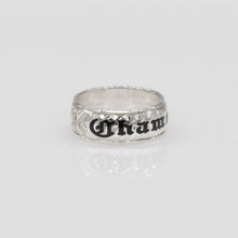 Load image into Gallery viewer, 92.5 Sterling Silver 8mm Chamorrita Plumeria and Scroll Ring