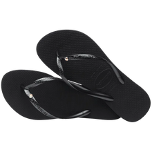 Load image into Gallery viewer, Havaianas Black Slim Crystal
