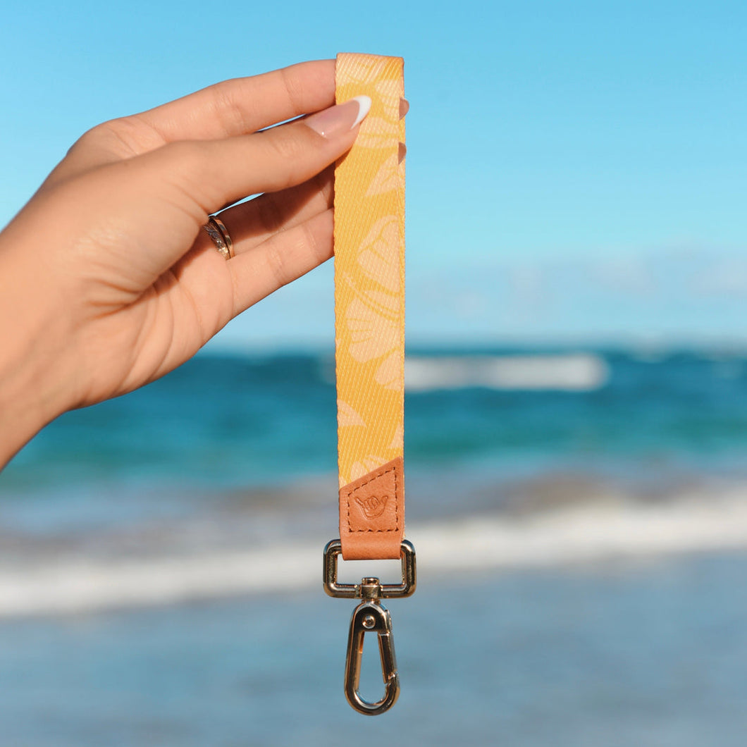 Loyalty Yellow Hibiscus Wrist Lanyard
