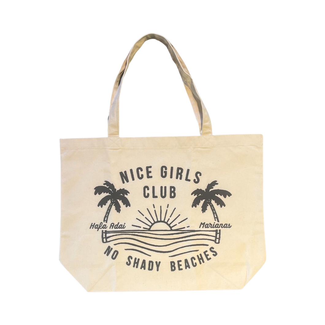 Nice Girls Club, No Shady Beaches Canvas Tote