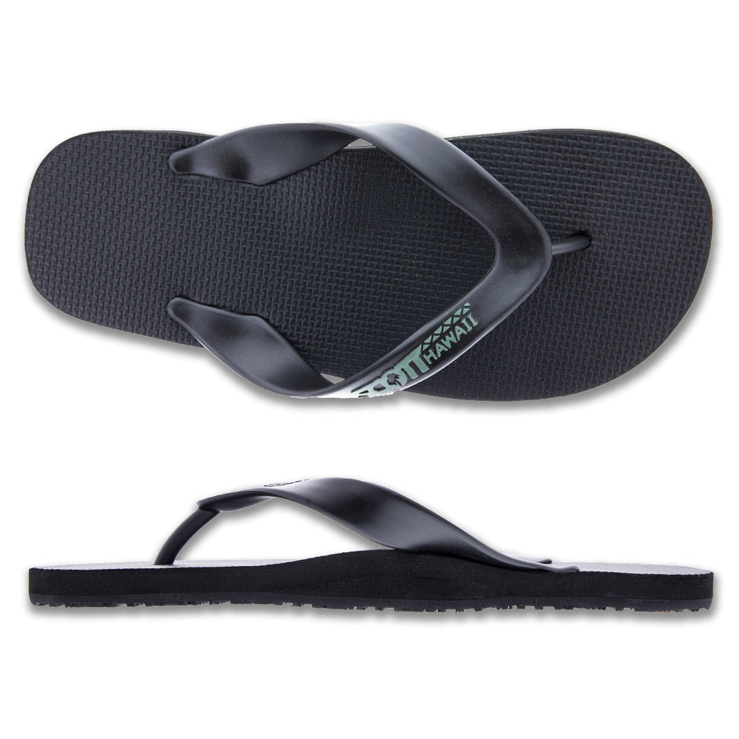 Men's - Scott Hawaii - Kumu Slippers (Black) - King of Rubbah Slippers