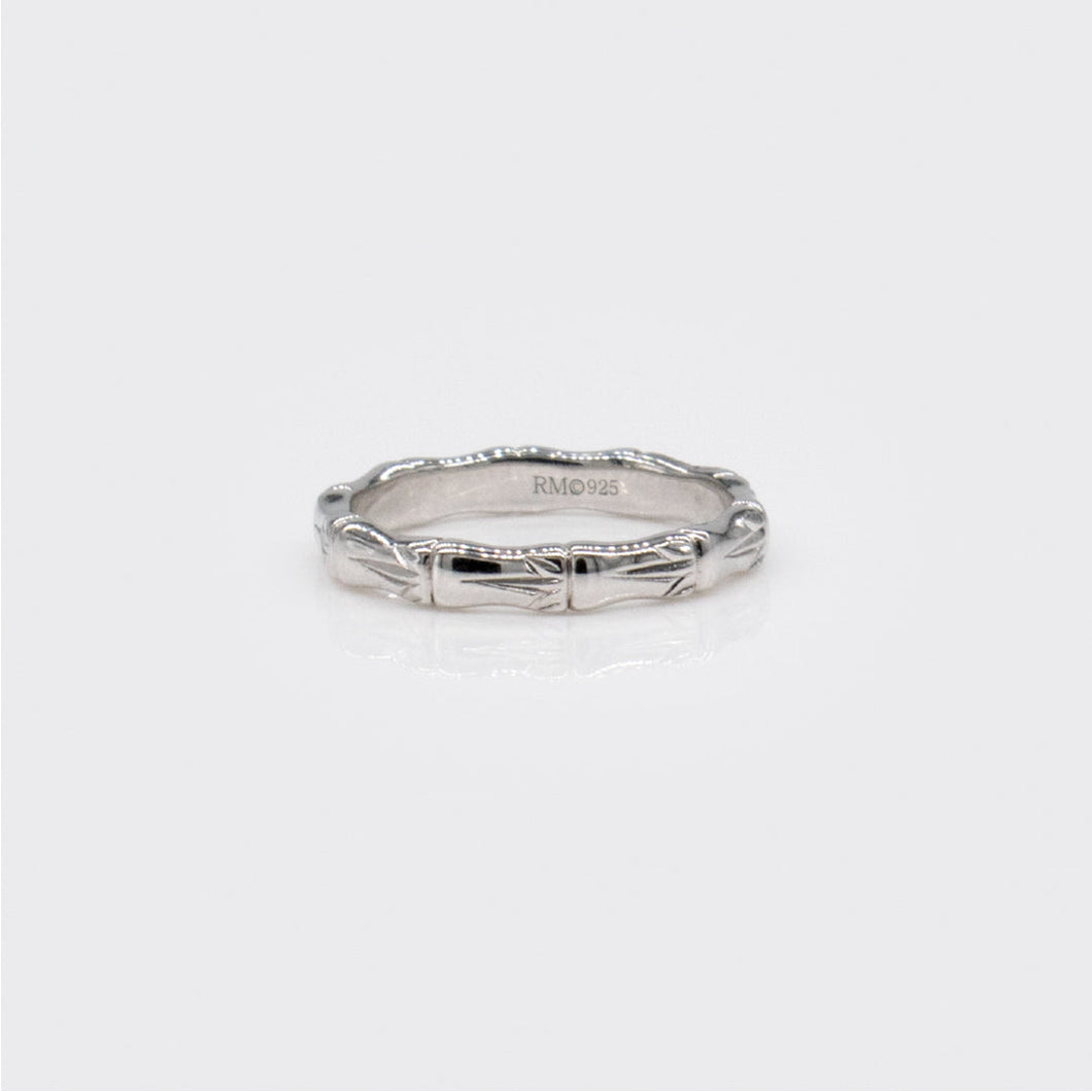 92.5 Sterling Silver Rosa 5mm Bamboo Design Ring