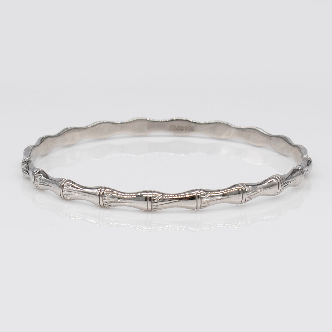 92.5 Sterling Silver Rosa Bamboo Design Bangle